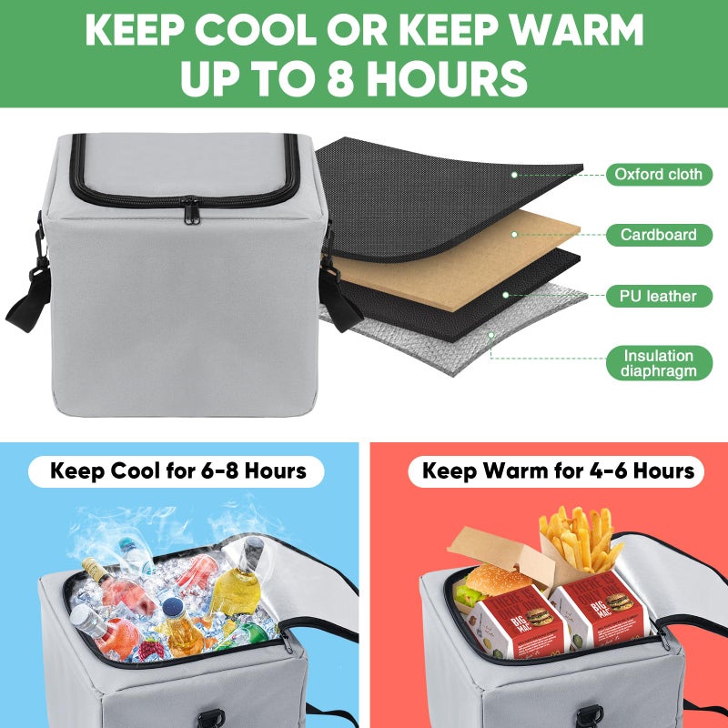 Simniam Car Trunk Organizer with Insulated Grocery Bag- 110L High Capacity Car Storage Box, with 4 Compartments, Reflective Strip, Cover, for Auto, SUV, Truck, Minivan - Image 4